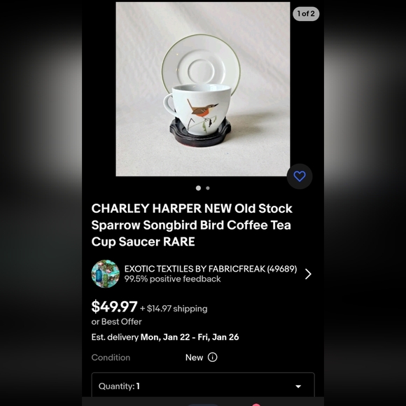 Charley Harper - Harper's Harvest - Set of 4 tea cups & saucers - Picture 10 of 11